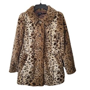 Sisters Small Faux Fur Leopard Print Coat Mob Wife